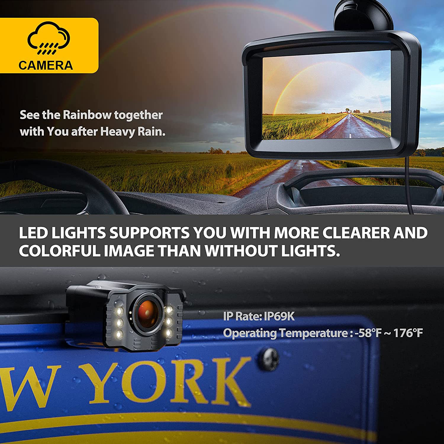 5" Monitor with 1080P Backup Camera for Truck - imagine 3